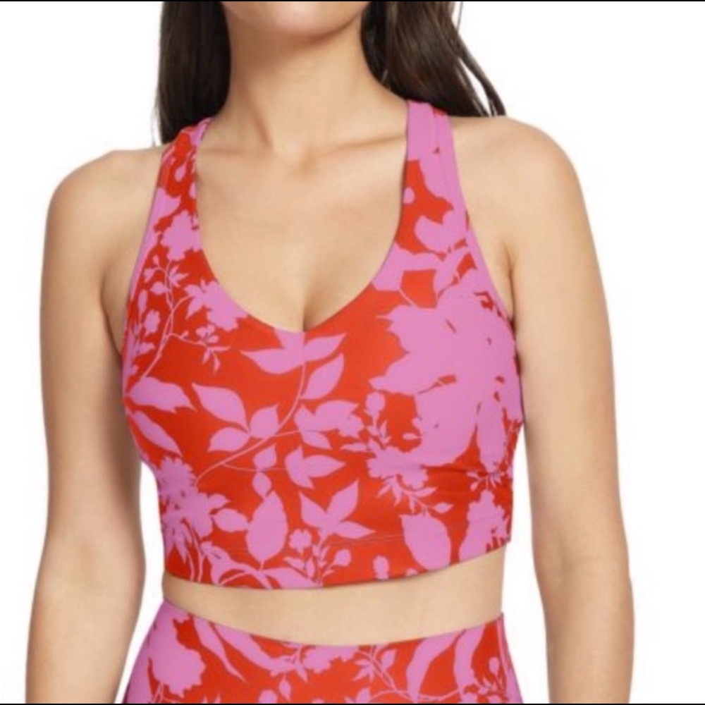 SAGE COLLECTIVE HOT HOUSE FLORAL LAVA LONGLINE BRA AND LEGGINGS